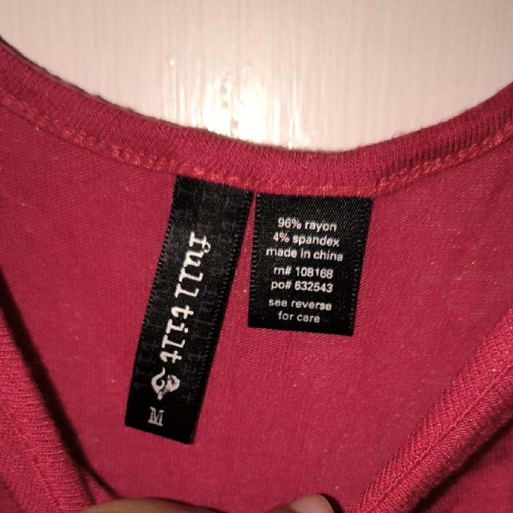 Full Tilt | Deep Red Long Sleeve Tee - Picture 2 of 3
